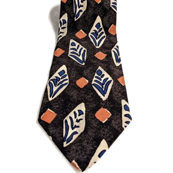 Vintage Men's 100% Silk Vintage Tie - Abstract Motif by Chez Roffe - Picture 3 of 13